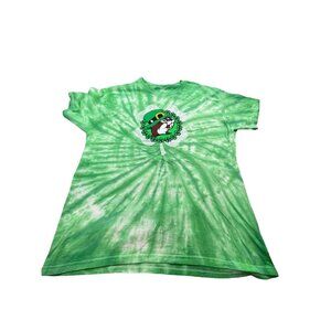 Buc-ees Tie-Dye Shamrockin Gnomies Mens Large Green T-Shirt - Gas Station Lucky
